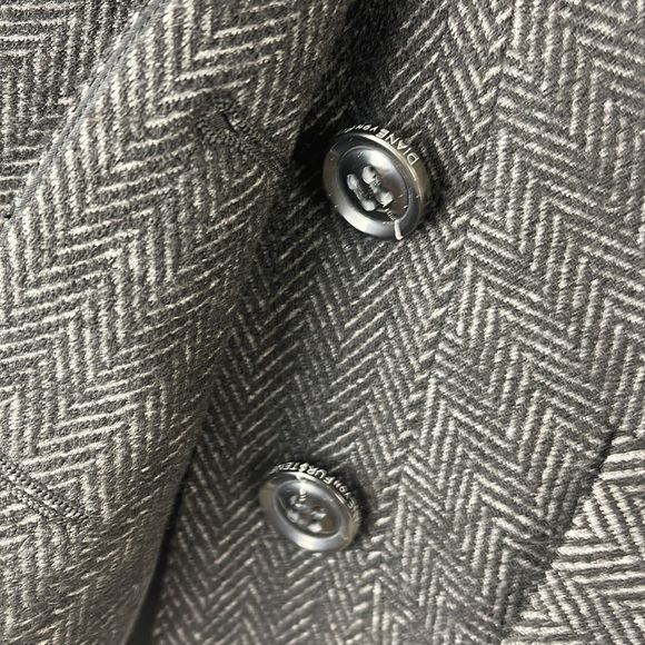 DIANE Von Furstenberg DvF Herringbone Tweed Jacket Georgica Grey Size 2 - Picture 9 of 16